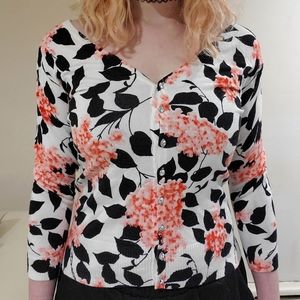 GRACE floral cartigan sweater - small